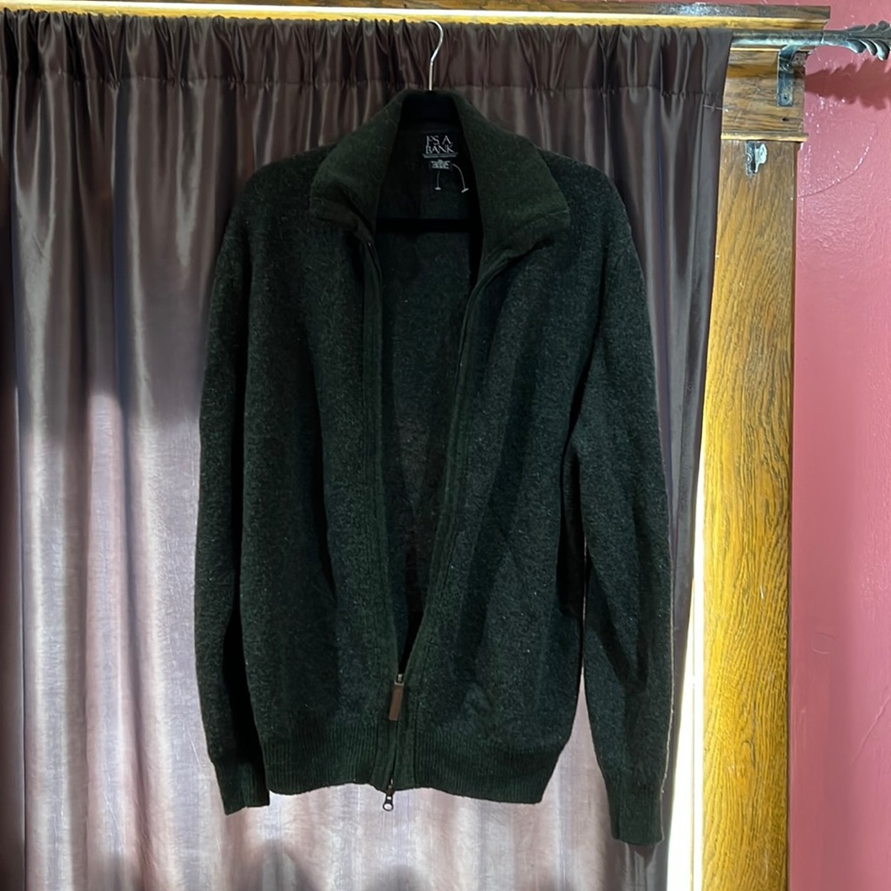 Joseph A Bank men/unisex wool zip cardigan XL